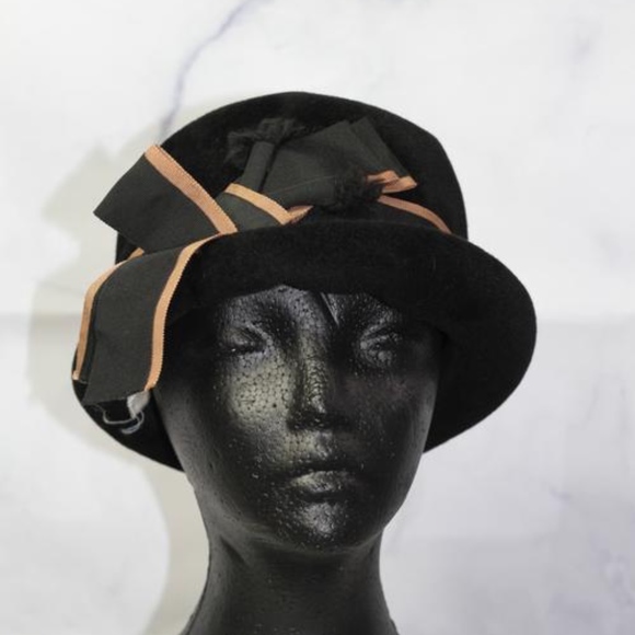 Encore Kutz Black Wool Cloche Hat main image 7